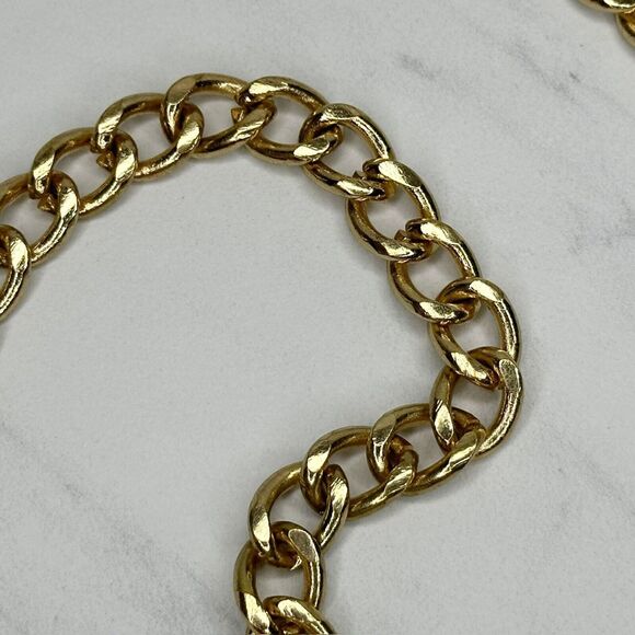 Cream Woven Gold Tone Metal Chain Link Belt One Size ✨ - Picture 12 of 12